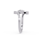 Modern Bezel Set Pear Diamond Bypass Engagement Ring