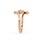 Modern Bezel Set Pear Diamond Bypass Engagement Ring