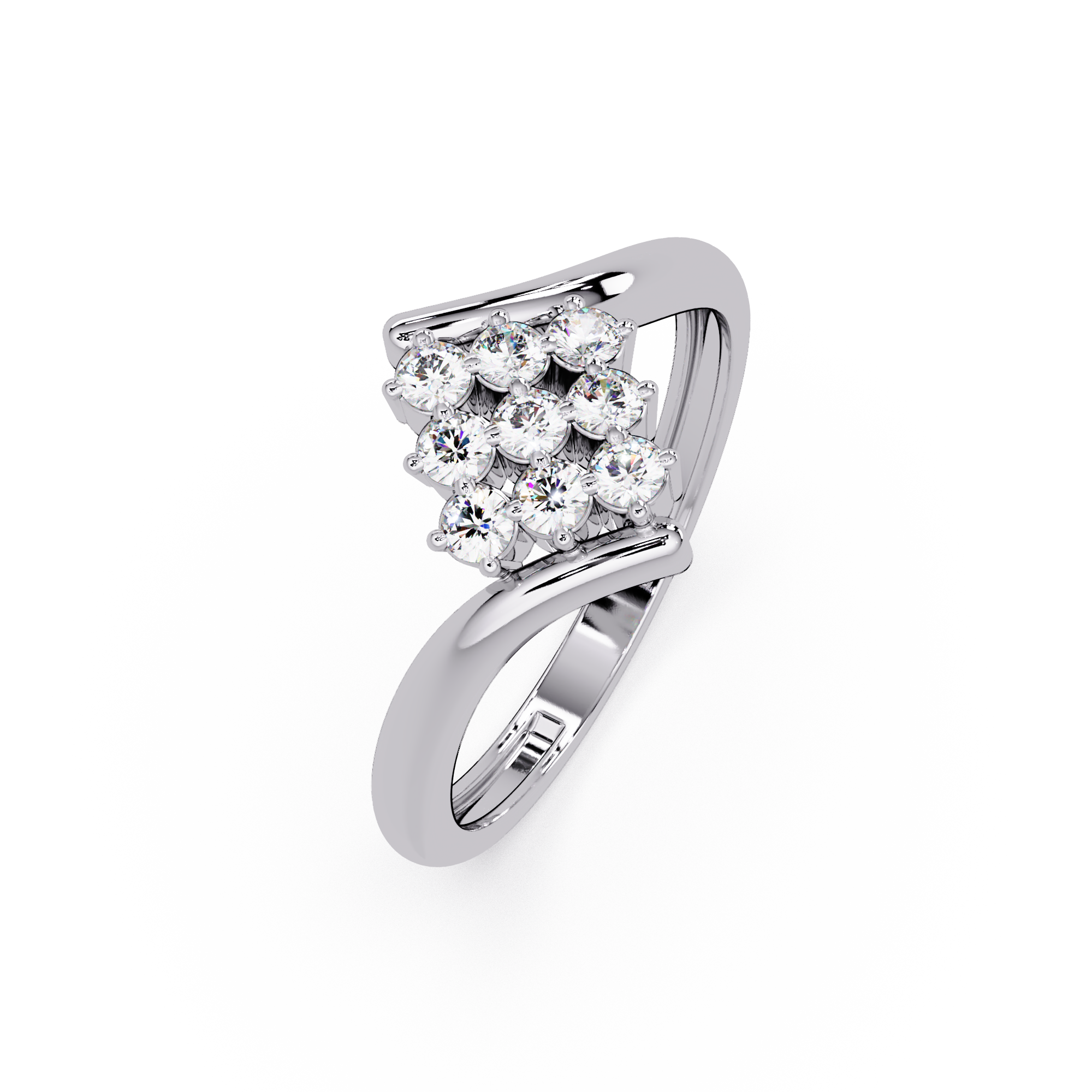 Round Diamond Cluster Engagement Ring
