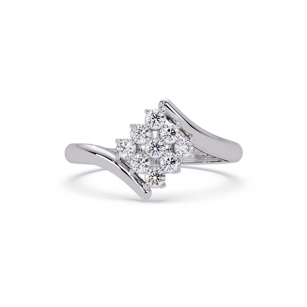 Round Diamond Cluster Engagement Ring