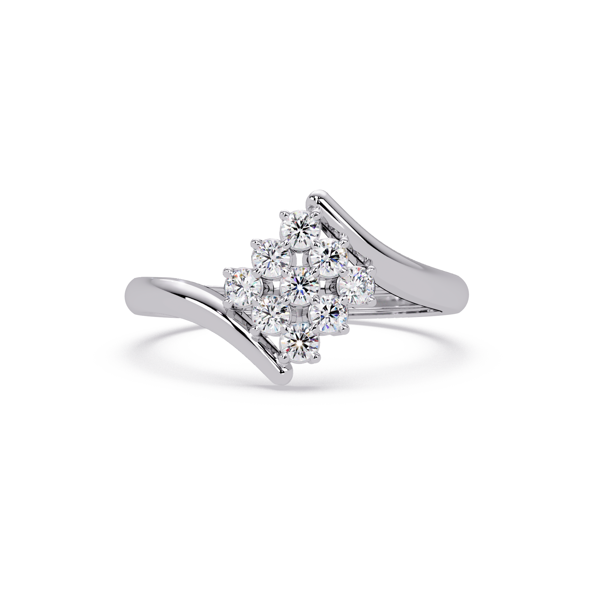 Round Diamond Cluster Engagement Ring