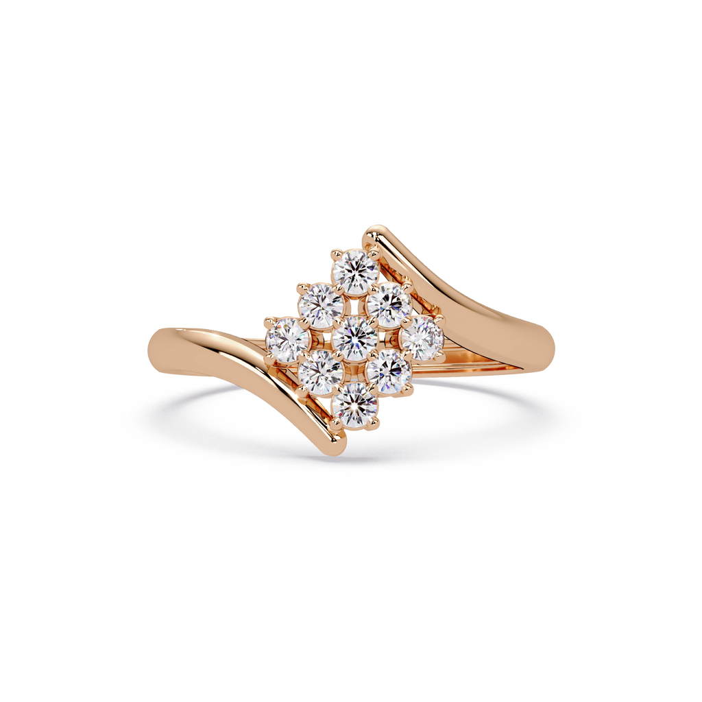 Round Diamond Cluster Engagement Ring