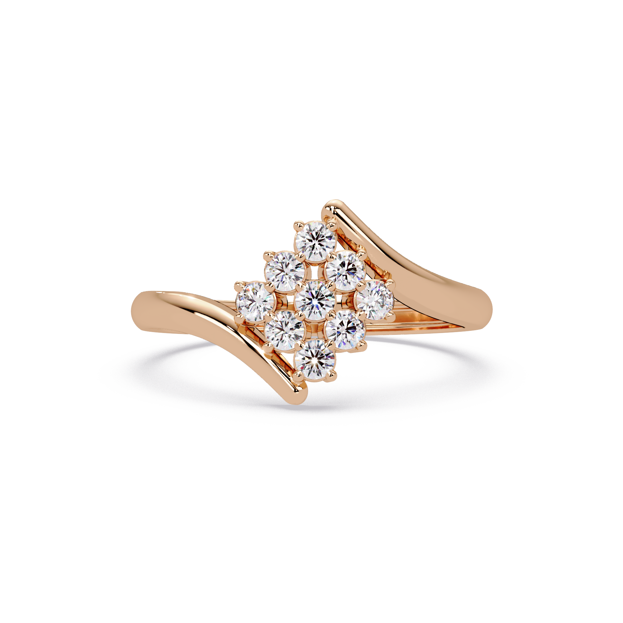 Round Diamond Cluster Engagement Ring
