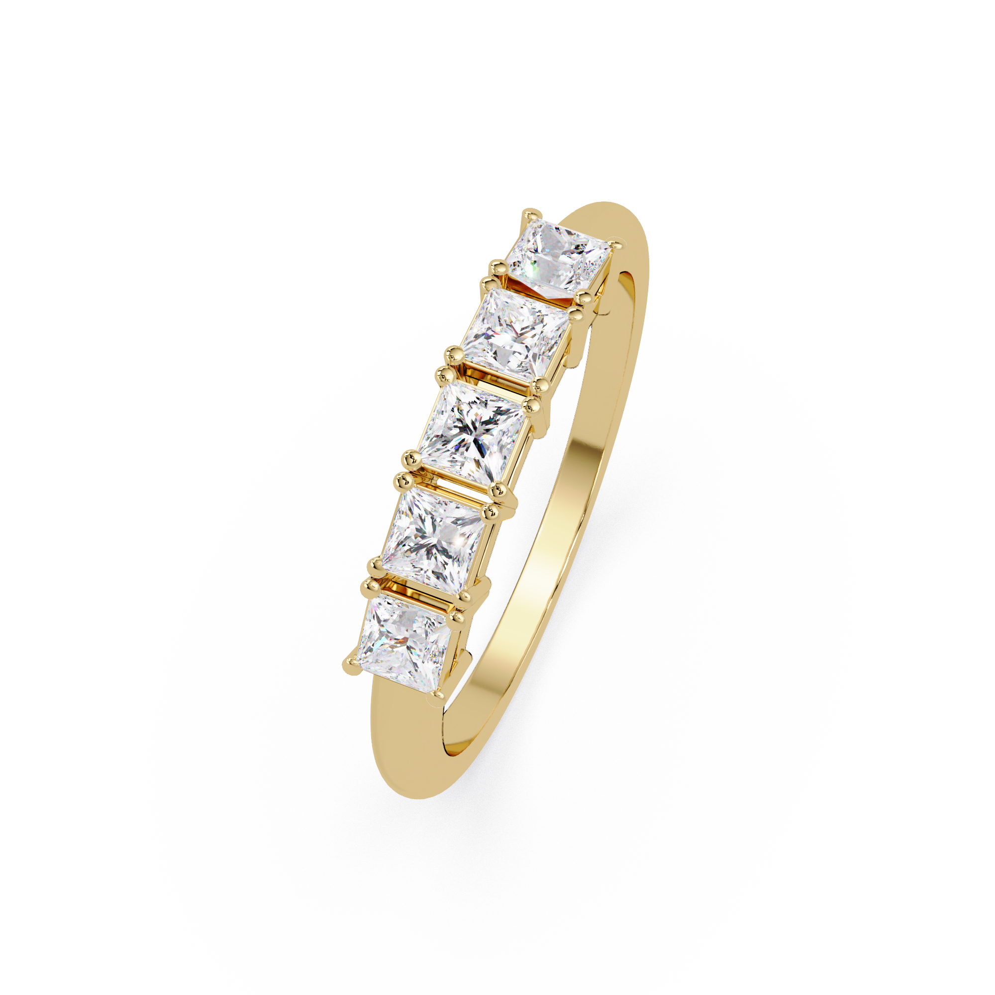 Princess Cut Diamond Wedding Band