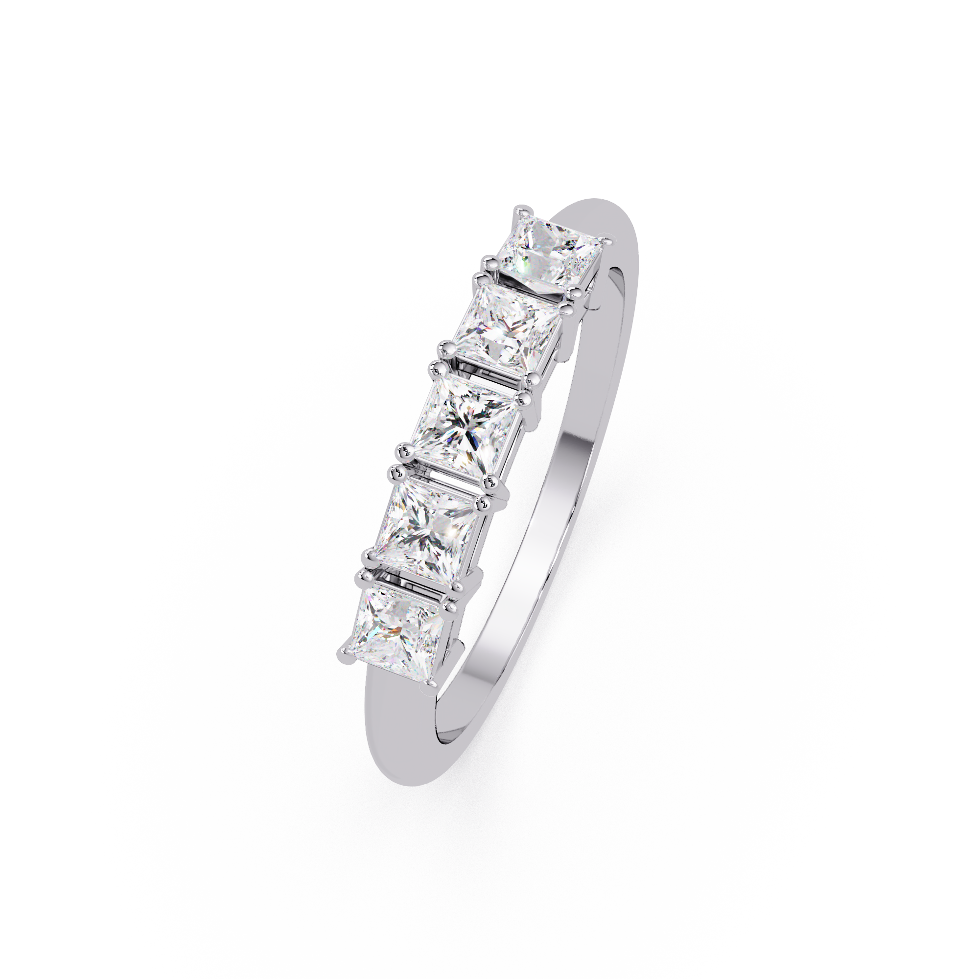 Princess Cut Diamond Wedding Band