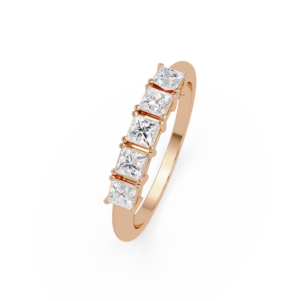Princess Cut Diamond Wedding Band