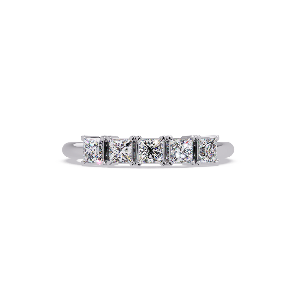 Princess Cut Diamond Wedding Band
