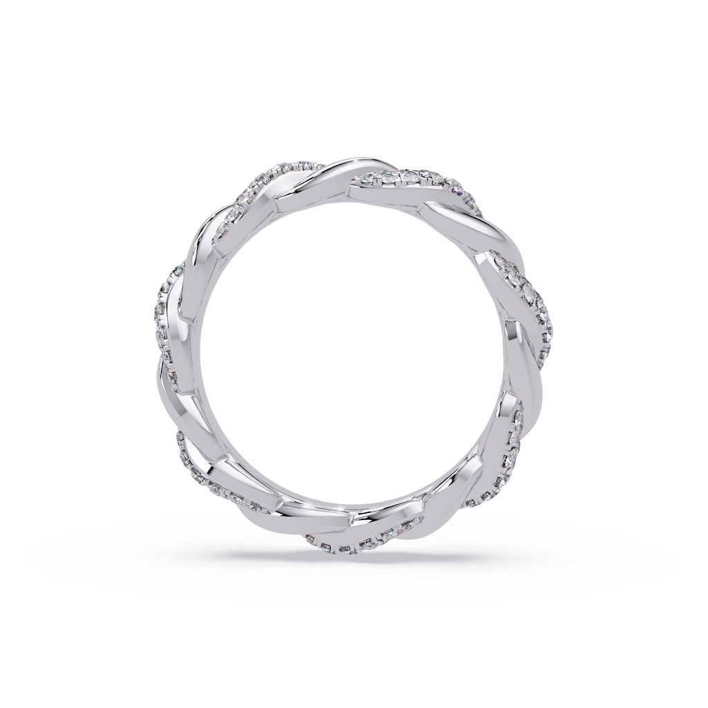 Round Diamond Twisted Infinity Band Ring in Gold