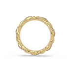 Round Diamond Twisted Infinity Band Ring in Gold