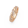 Round Diamond Twisted Infinity Band Ring in Gold