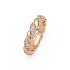 Round Diamond Twisted Infinity Band Ring in Gold