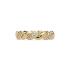 Round Diamond Twisted Infinity Band Ring in Gold