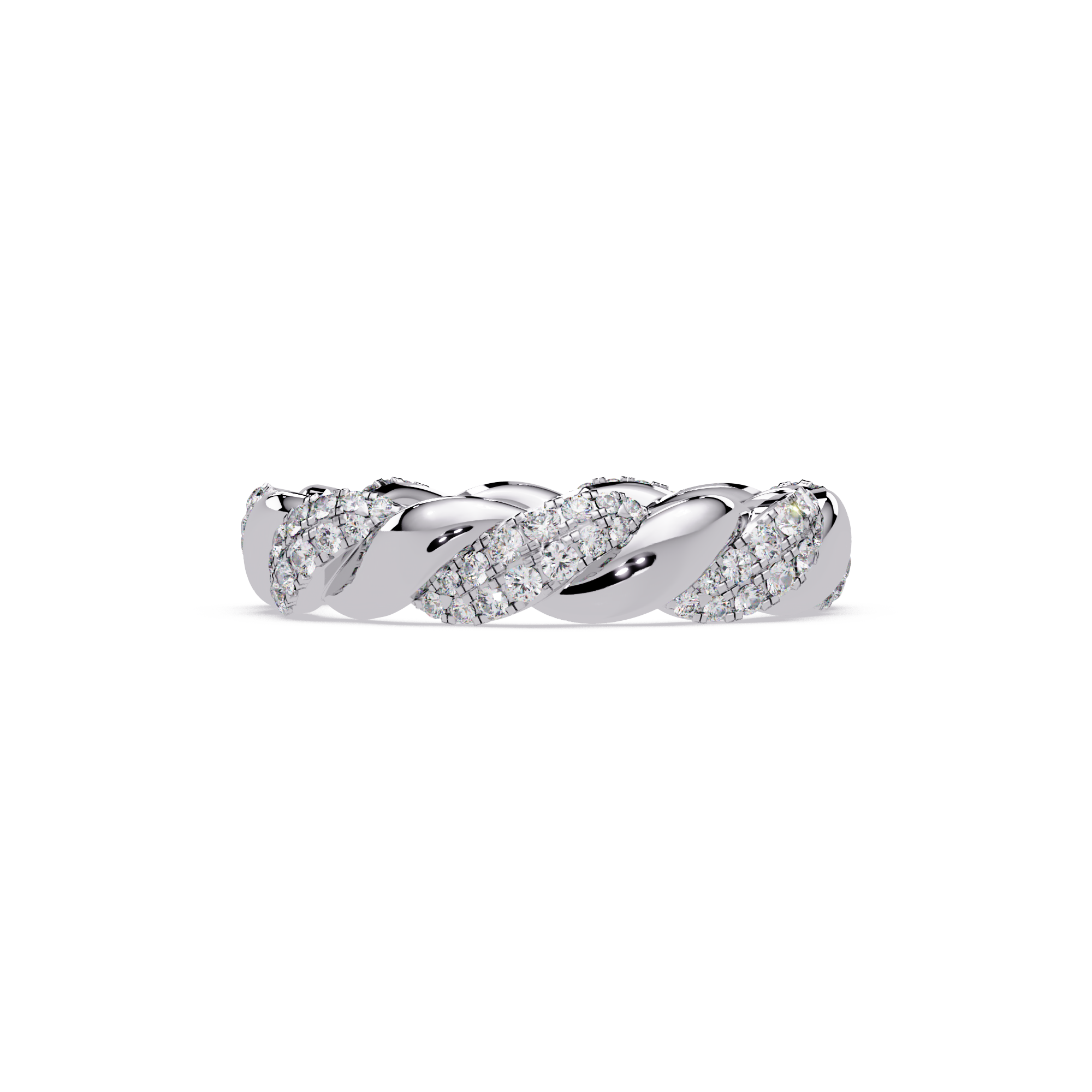 Round Diamond Twisted Infinity Band Ring in Gold