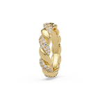 Round Diamond Twisted Infinity Band Ring in Gold