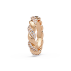 Round Diamond Twisted Infinity Band Ring in Gold