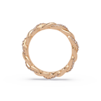 Round Diamond Twisted Infinity Band Ring in Gold