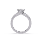 Round Cut Diamond Split Shank Engagement Ring