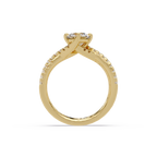 Round Cut Diamond Split Shank Engagement Ring