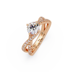 Round Cut Diamond Split Shank Engagement Ring