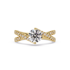 Round Cut Diamond Split Shank Engagement Ring