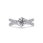 Round Cut Diamond Split Shank Engagement Ring