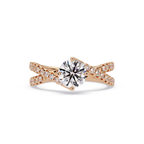 Round Cut Diamond Split Shank Engagement Ring
