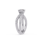 Round Cut Diamond Split Shank Engagement Ring