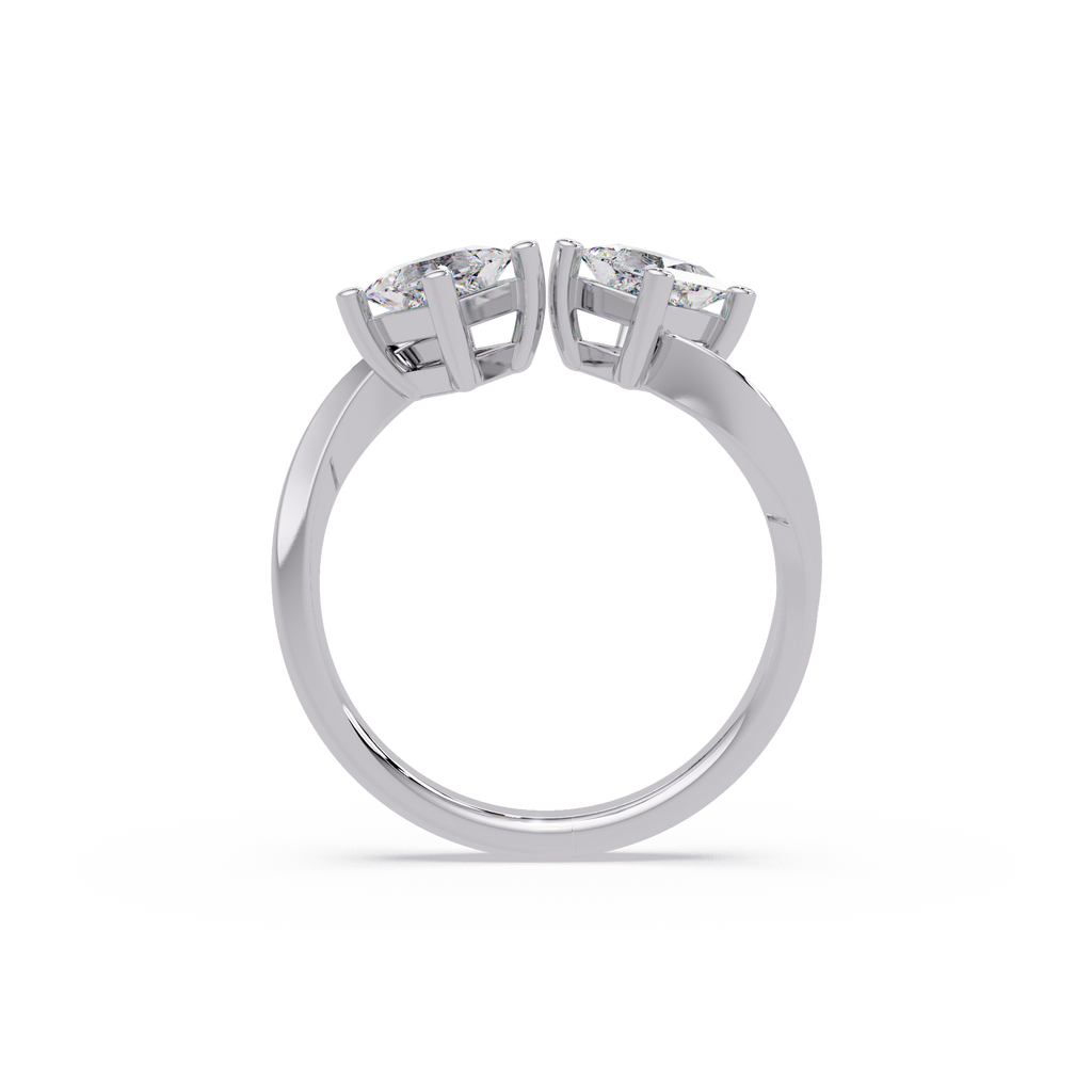 Princess Cut Diamond Open Cuff Ring