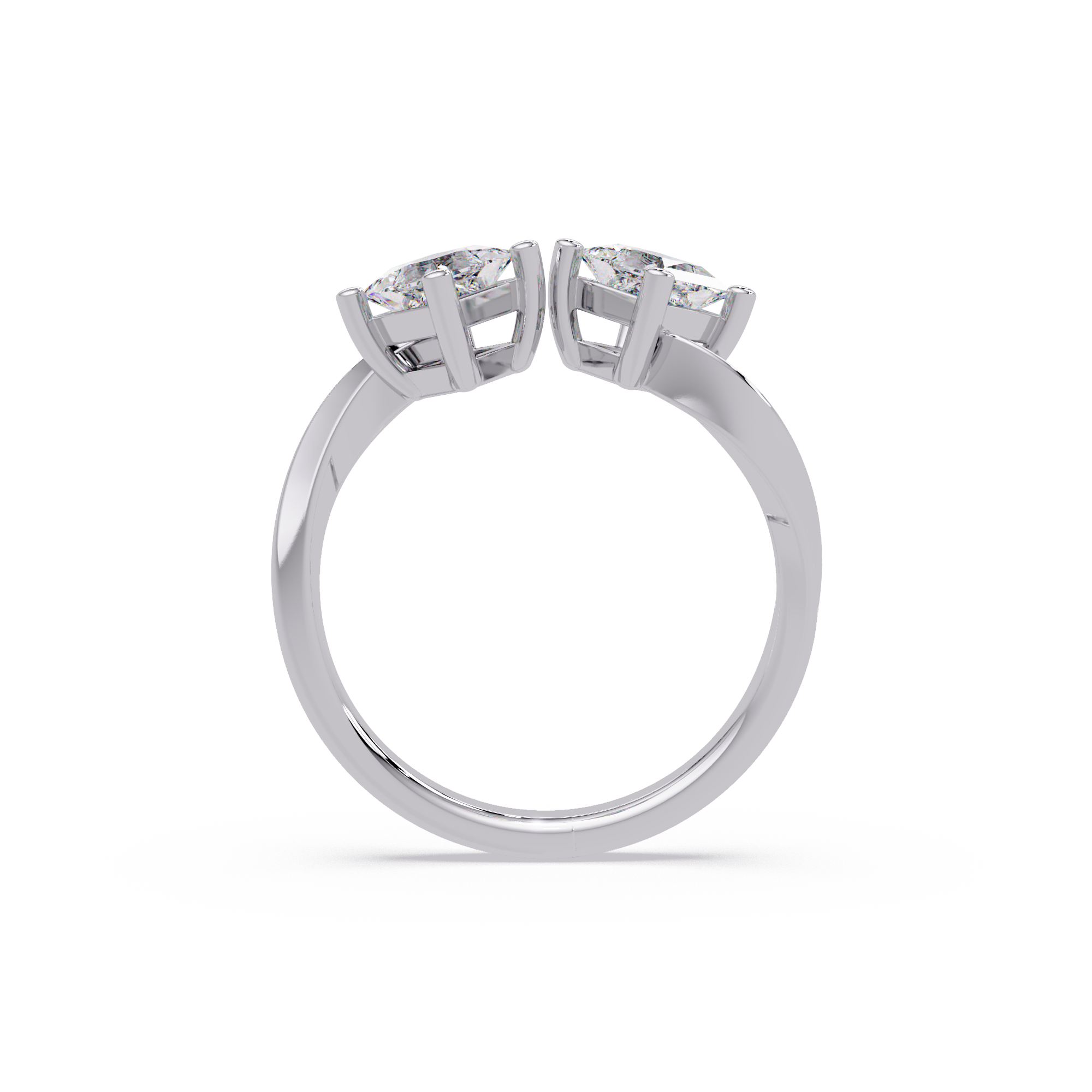 Princess Cut Diamond Open Cuff Ring