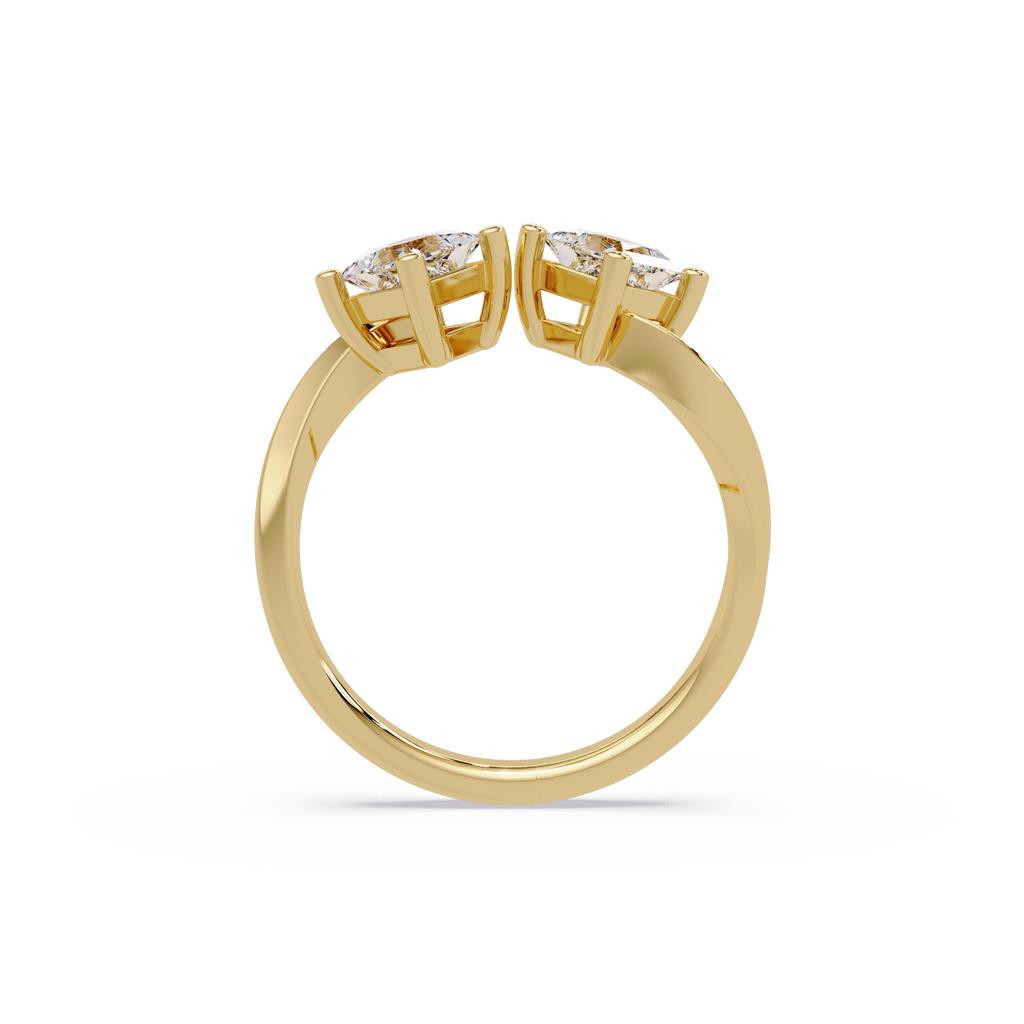 Princess Cut Diamond Open Cuff Ring