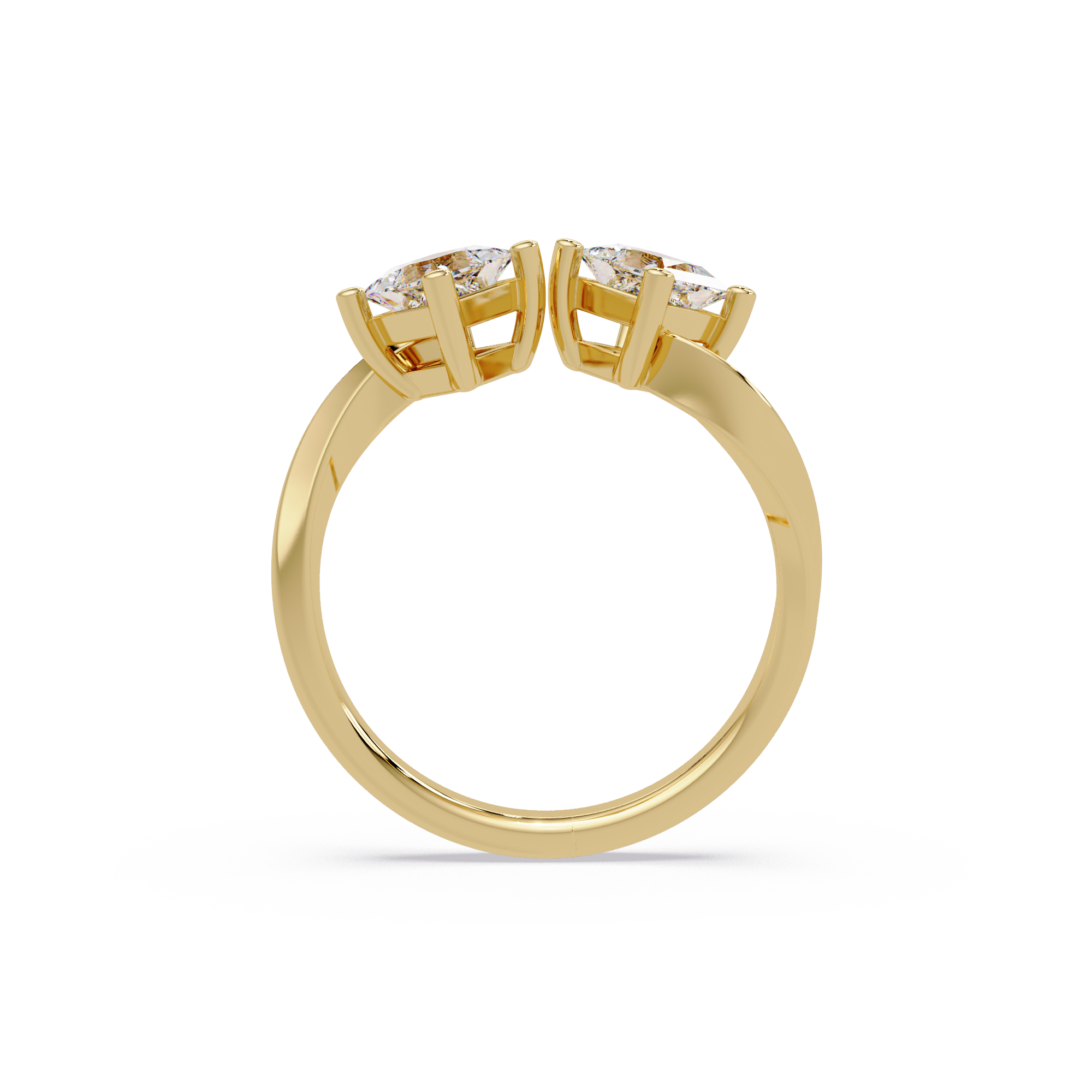 Princess Cut Diamond Open Cuff Ring