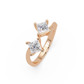 Princess Cut Diamond Open Cuff Ring