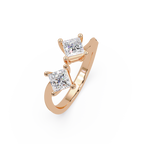 Princess Cut Diamond Open Cuff Ring