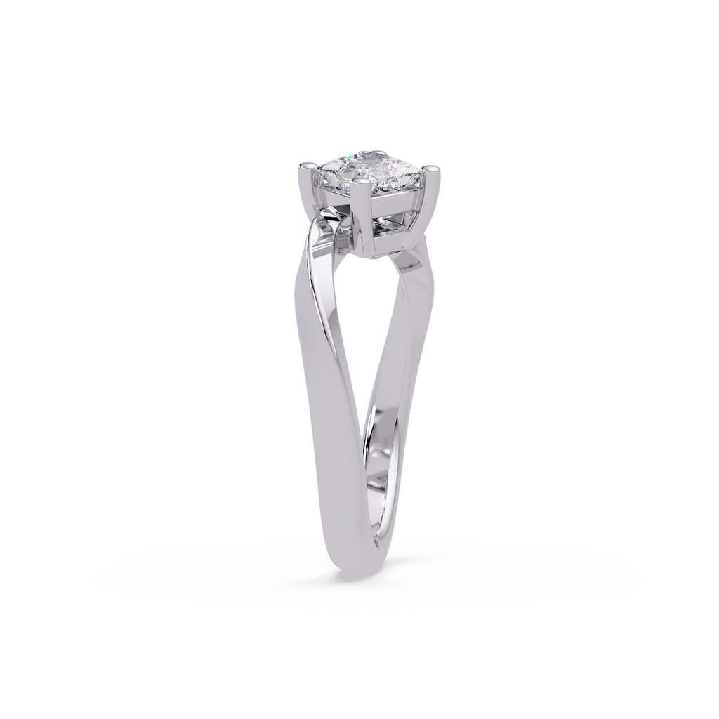 Princess Cut Diamond Open Cuff Ring
