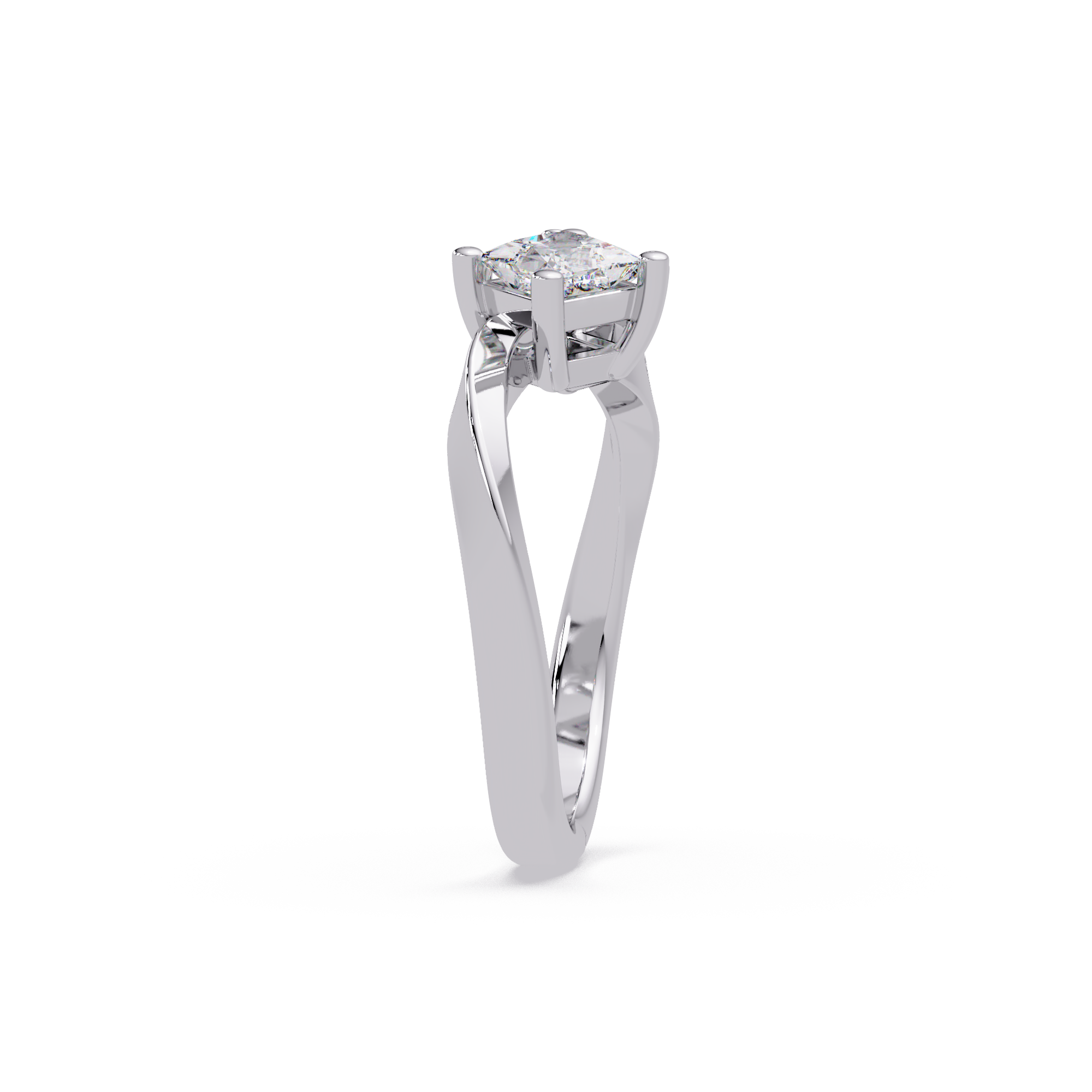 Princess Cut Diamond Open Cuff Ring