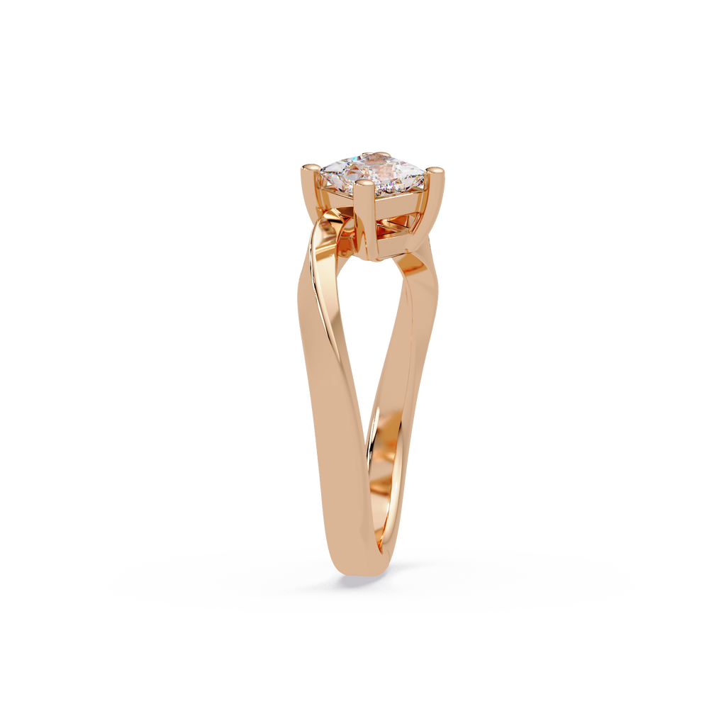 Princess Cut Diamond Open Cuff Ring