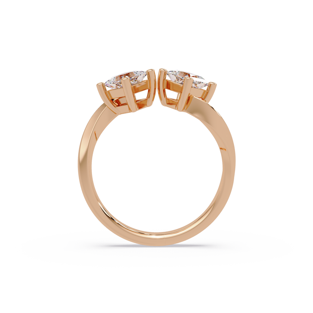 Princess Cut Diamond Open Cuff Ring