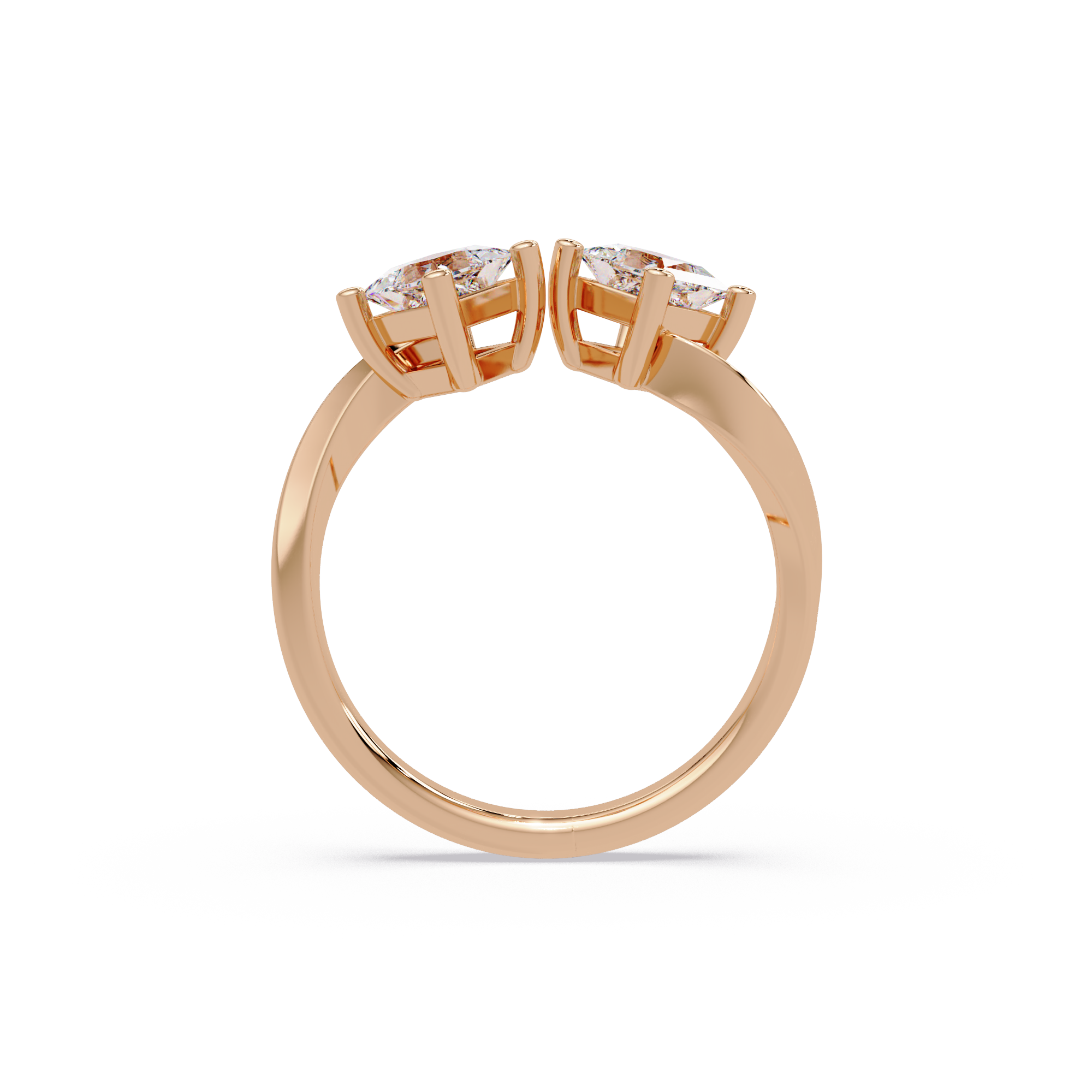 Princess Cut Diamond Open Cuff Ring