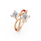 Princess Cut Diamond Open Twist Ring