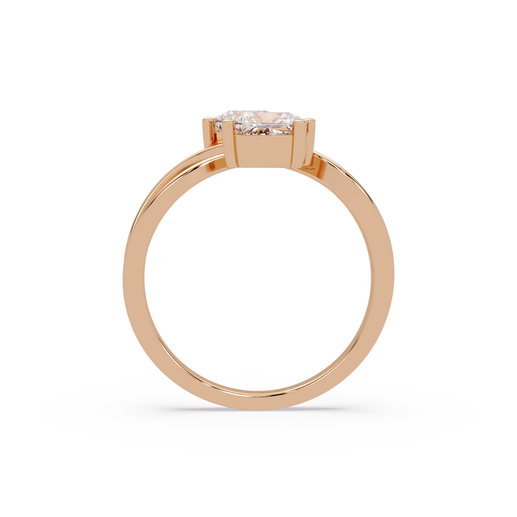 Princess Cut Diamond Open Twist Ring