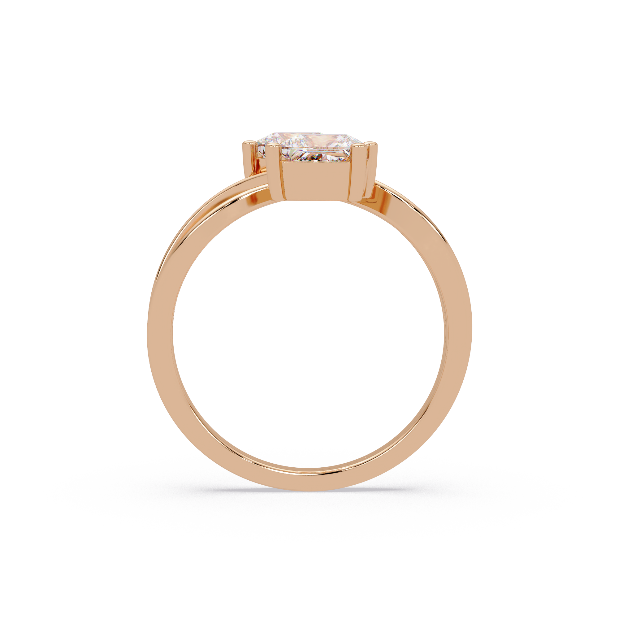 Princess Cut Diamond Open Twist Ring