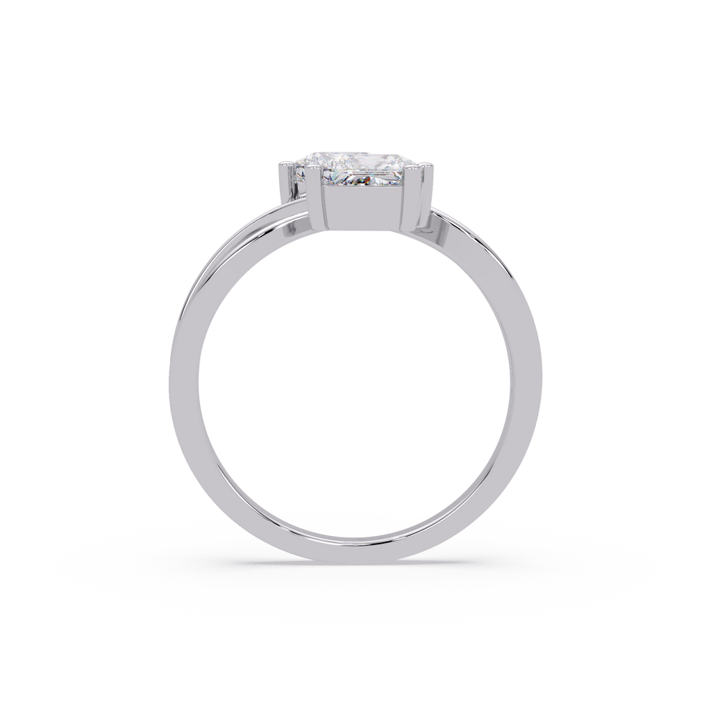 Princess Cut Diamond Open Twist Ring