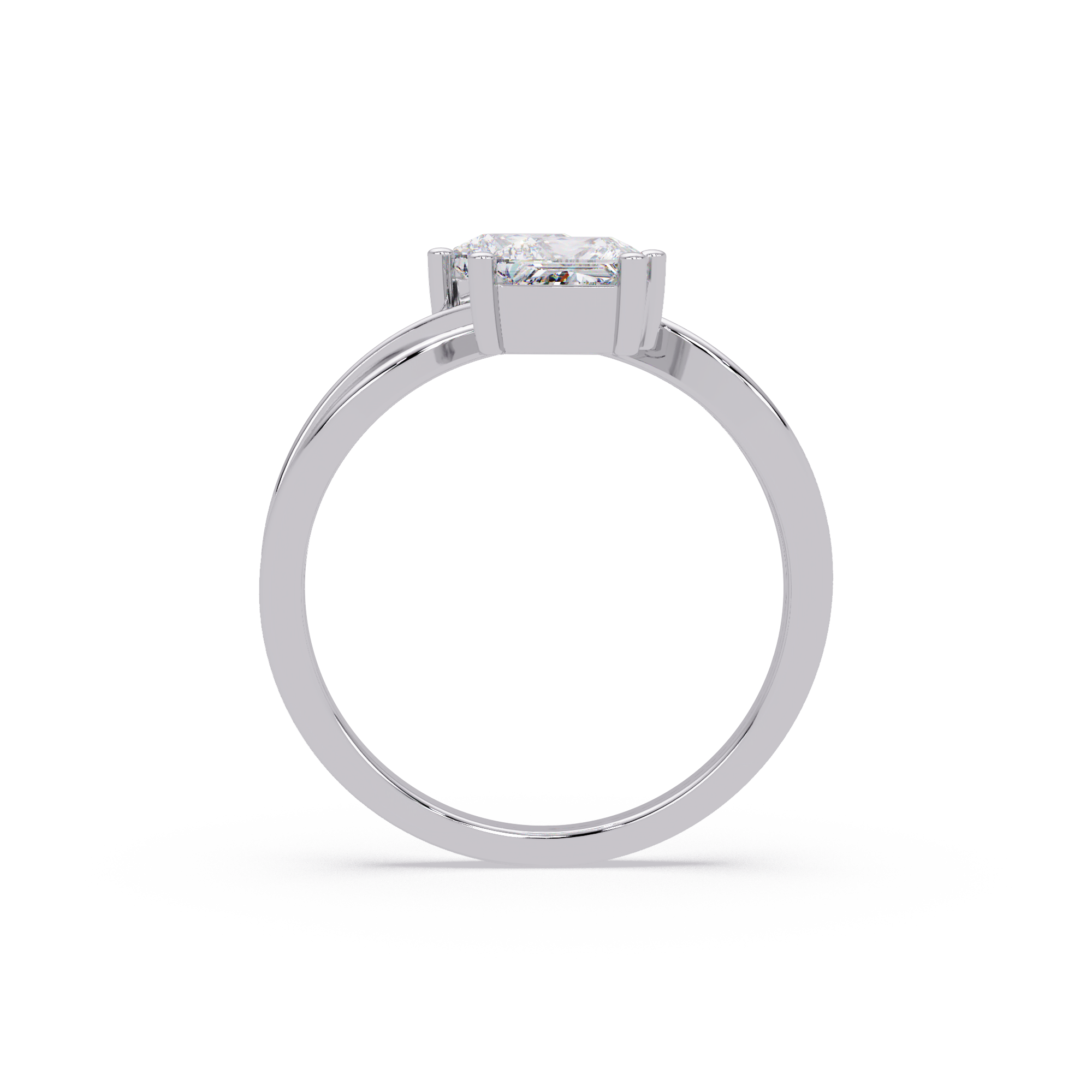 Princess Cut Diamond Open Twist Ring