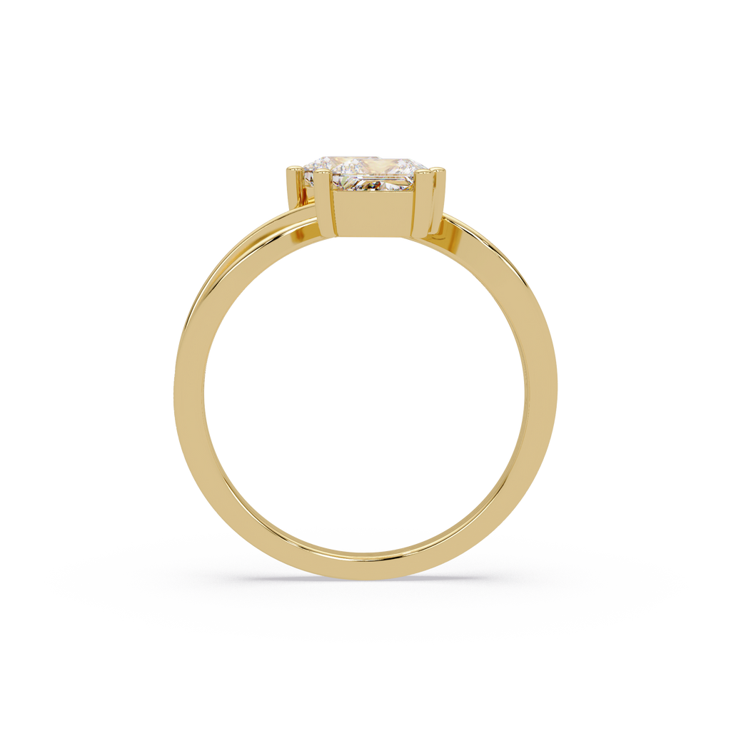 Princess Cut Diamond Open Twist Ring