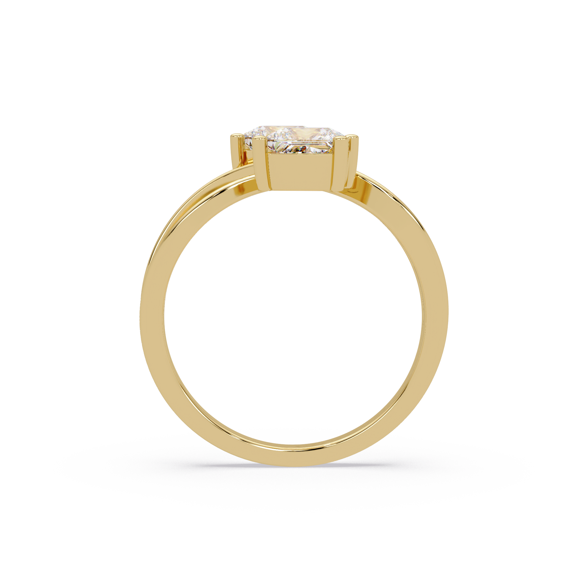 Princess Cut Diamond Open Twist Ring