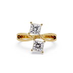 Princess Cut Diamond Open Twist Ring
