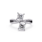 Princess Cut Diamond Open Twist Ring