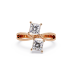 Princess Cut Diamond Open Twist Ring