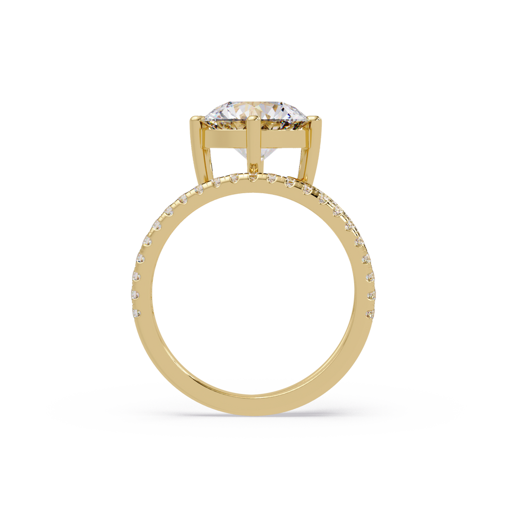 Round Cut Diamond Split Shank Engagement Ring