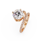 Round Cut Diamond Split Shank Engagement Ring